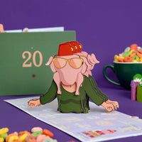 Piglet Piggyback Creative 3D Pop Up Card