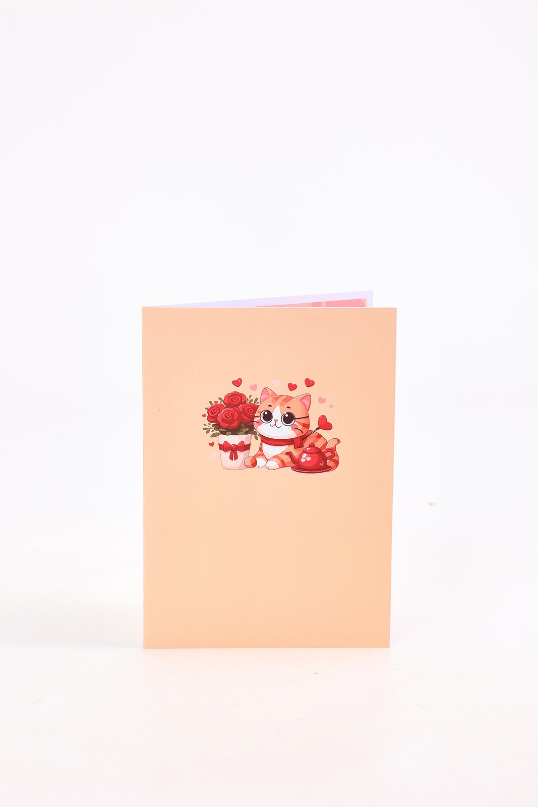 Rose Crescent Moon Cat 3D Pop Up Card