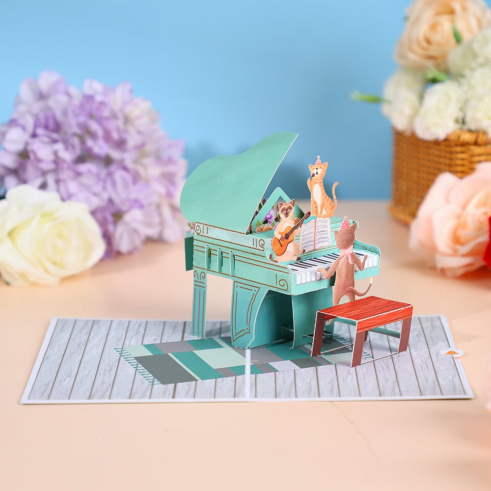 Cat Cake Flip Pop Up Card
