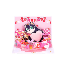 Plush Heart Cat Valentine's Day Greeting Card
