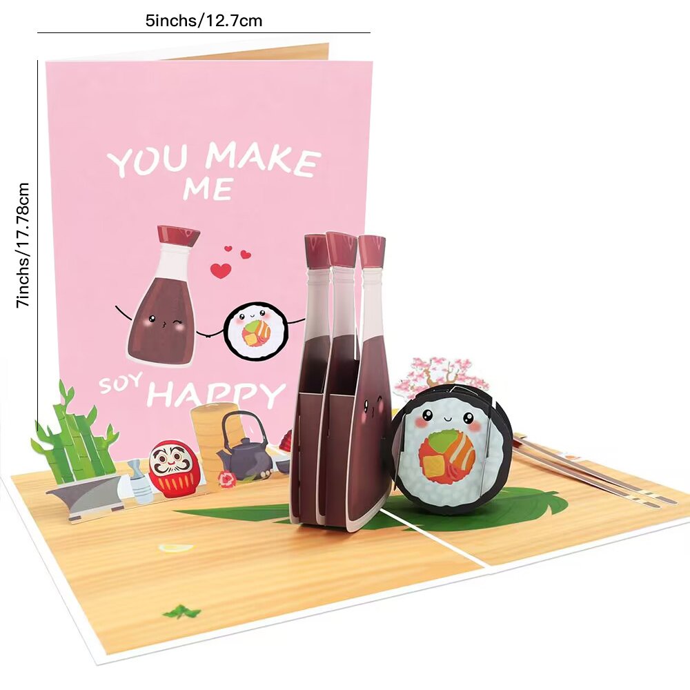 Sushi Soy Sauce 3D Pop Up Card