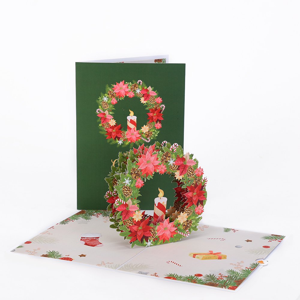 Double Wreath Christmas 3D Pop Up Card