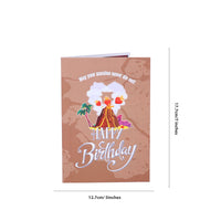 Twin Volcanoes Dinosaur Birthday 3D Pop Up Card