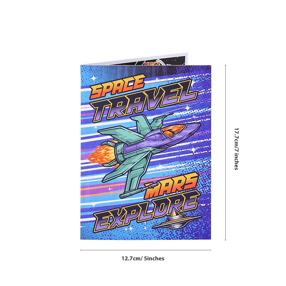 Space Airplane Flip Pop Up Card