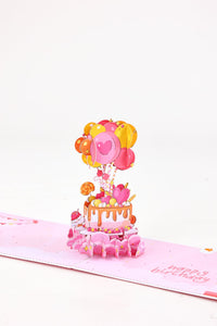 Pink Cake Birthday 3D Pop Up Card