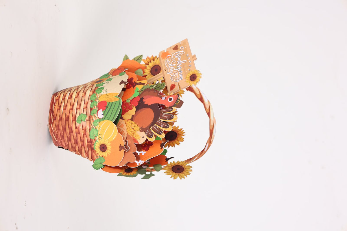 Thanksgiving Flower Basket 3D Pop Up Card