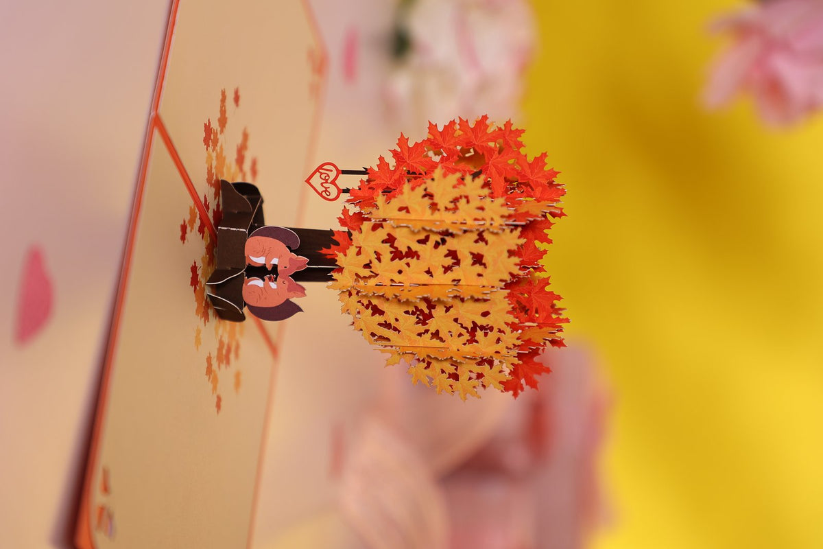 Squirrel Couple Love Tree 3D Pop Up Card