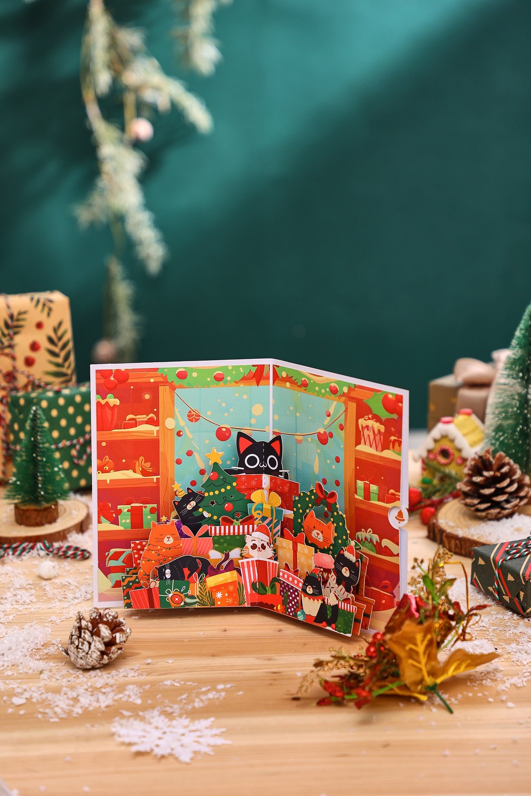 Cat Christmas Party Greeting Card