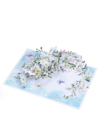 White Orchid Floral Branch 3D Pop Up Card