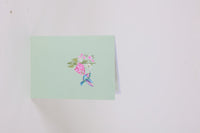 Pink Wisteria Hummingbird 3D Pop Up Card