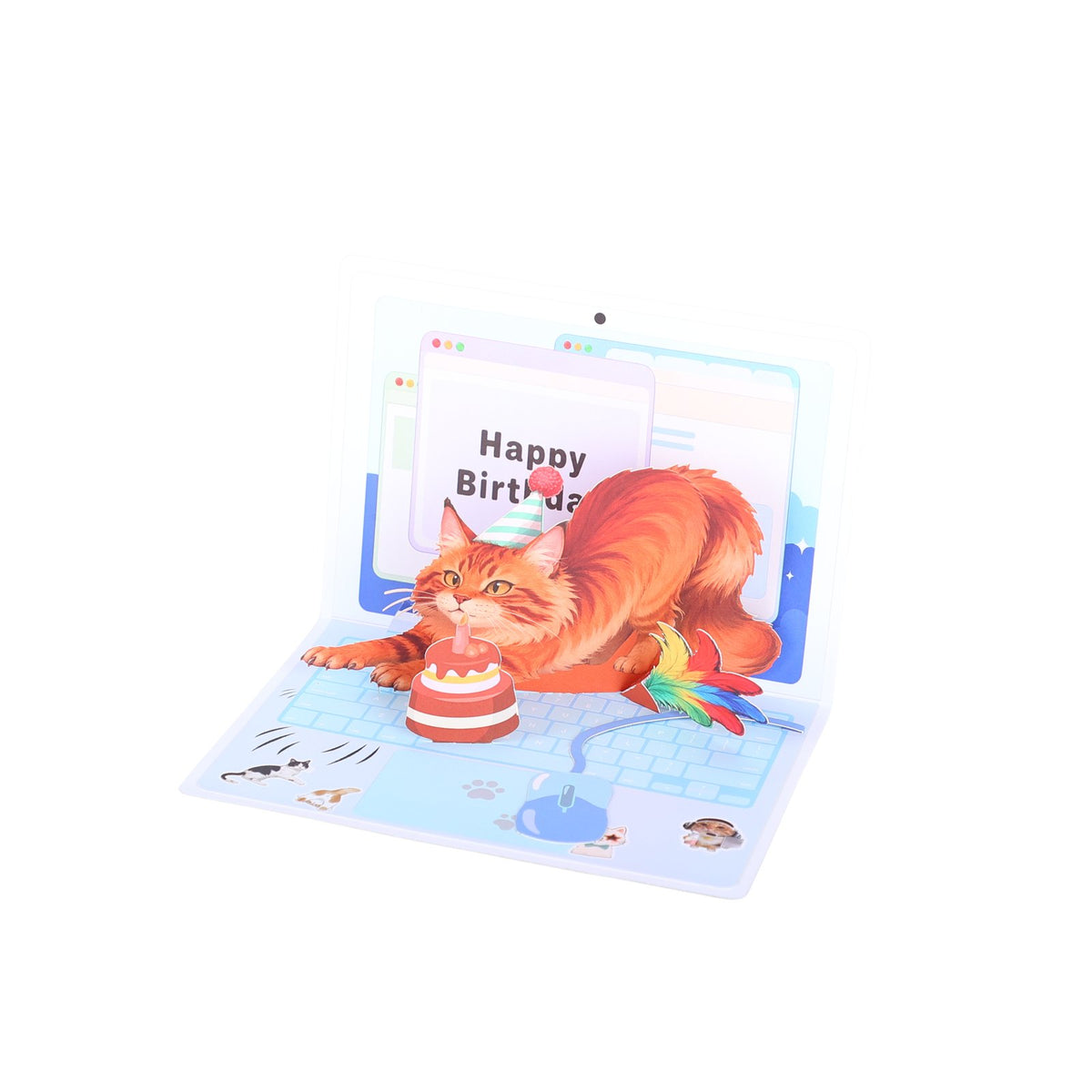 Cat Birthday 3D Pop Up Card