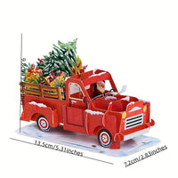 Red Christmas Truck 3D Pop Up Card