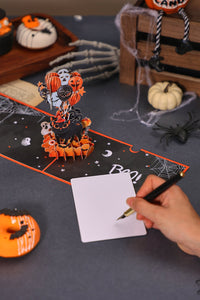 Halloween Balloon Kitten 3D Pop Up Card