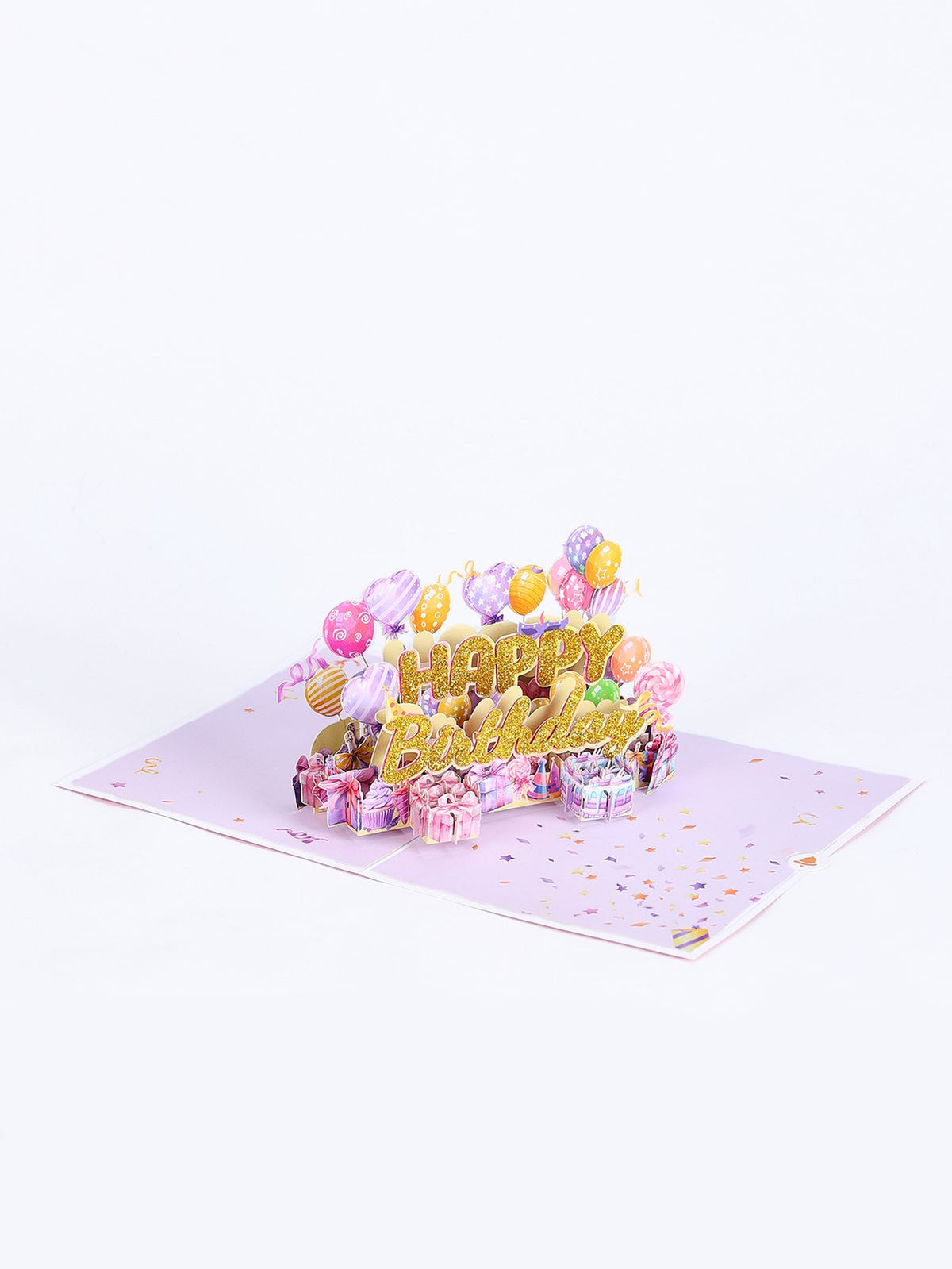Gold Glitter Happy Birthday 3D Pop Up Card