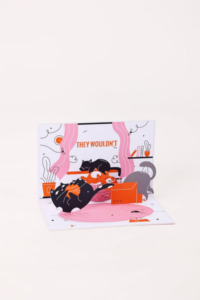 90° Cat Birthday Greeting Card
