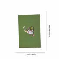 Green Christmas Gnome Greeting Card