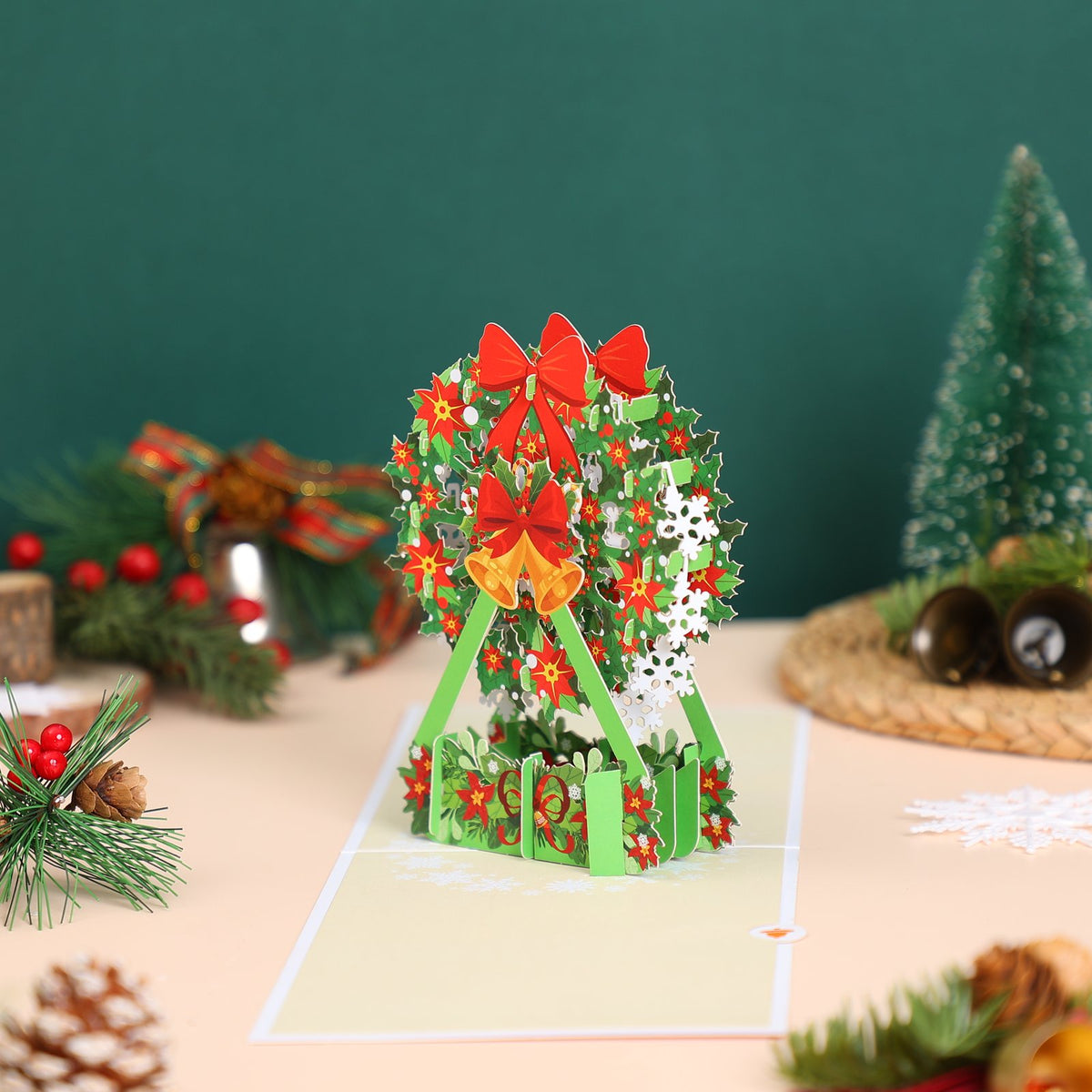 Christmas Ferris Wheel Flip Pop Up Card Large