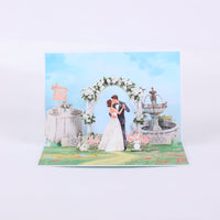 White Rose Wedding 3D Pop Up Card