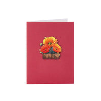 Poppy Flower Basket Greeting Card
