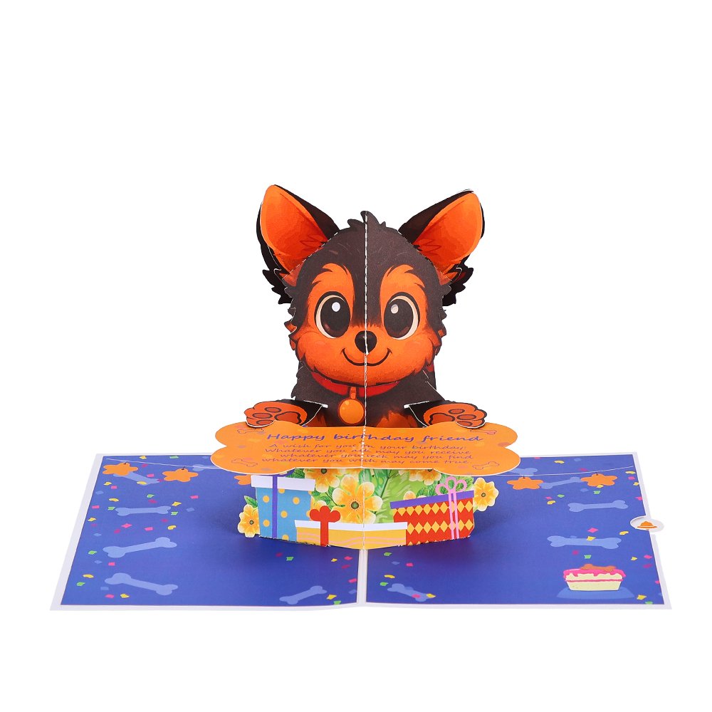 Cartoon Puppy Birthday 3D Pop Up Card