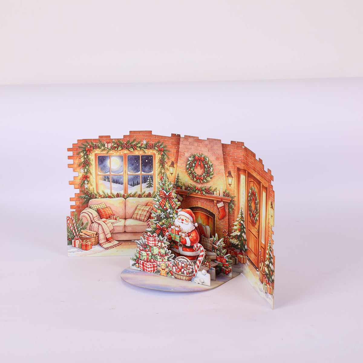 Christmas House Double Door Pop Up Card