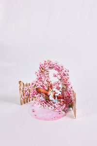 Cherry Blossom Deer Double Door Card