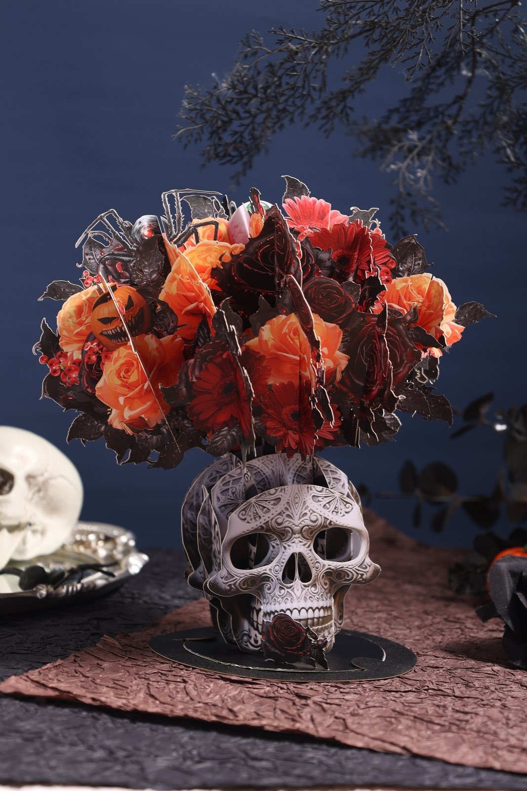 Halloween Spooky Flower Bouquet Pop Up Card