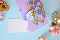 Easter Floral Wreath Heart Greeting Card