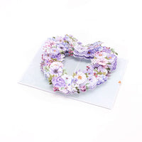 Purple Heart Floral Wreath 3D Pop Up Card