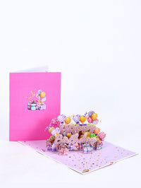 Pink Glitter Happy Birthday 3D Pop Up Card