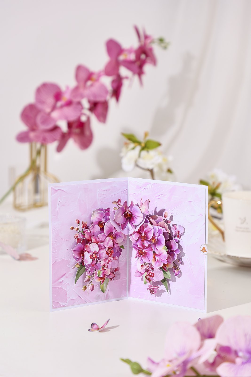 Orchid Wings 3D Pop Up Card