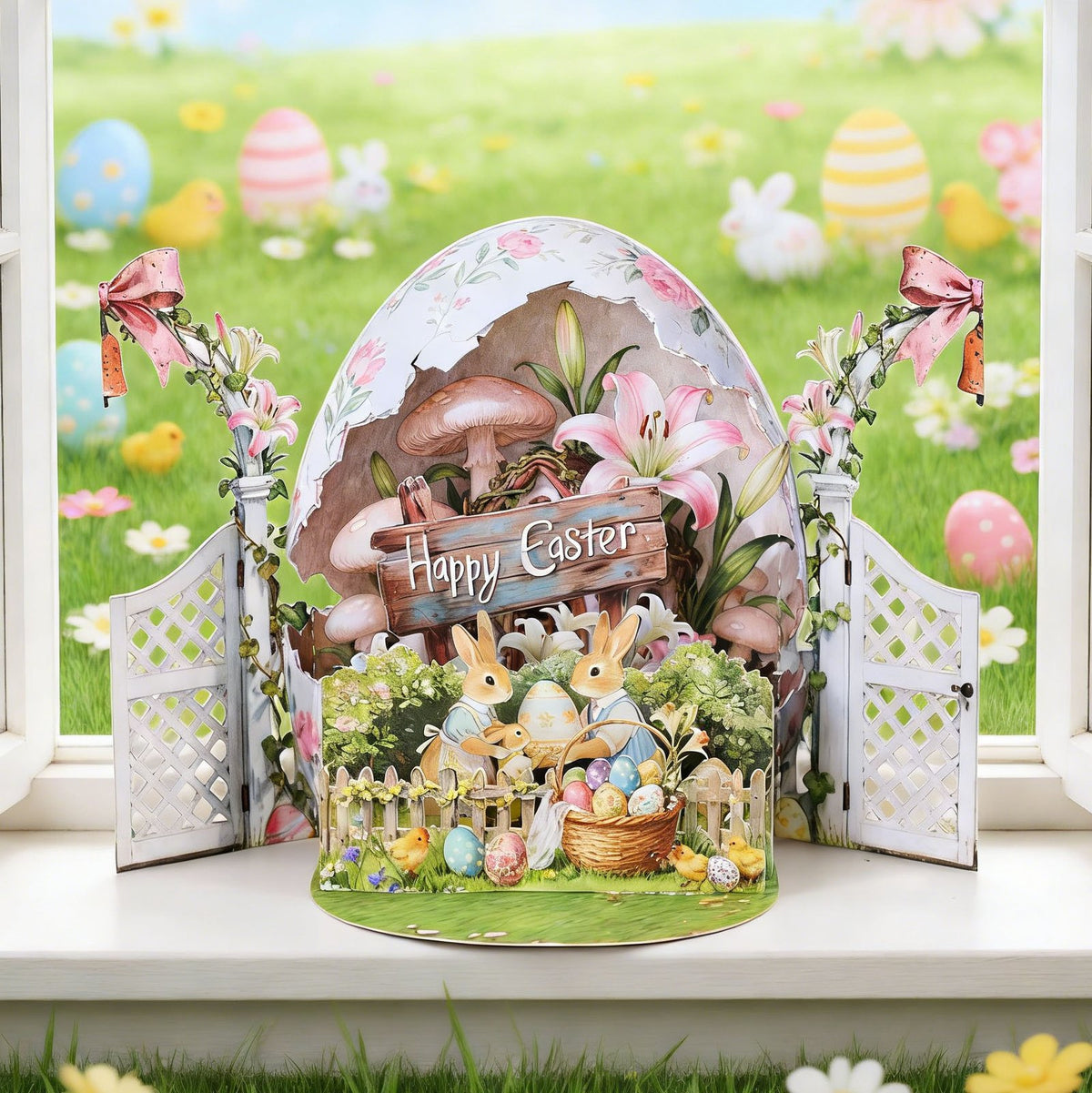 Garden White Door 3D Pop Up Card