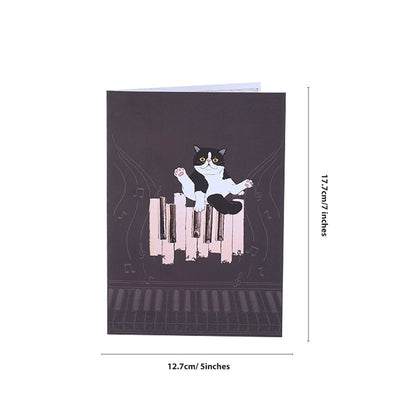 Piano Cat Birthday Greeting Card