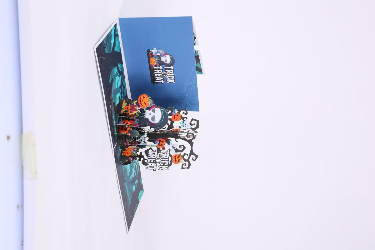 Blue Halloween Flip Pop Up Card