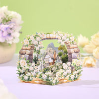 White Rose Dream Wedding 3D Pop Up Card