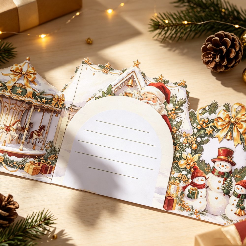 Gold Christmas Double Door Pop Up Card
