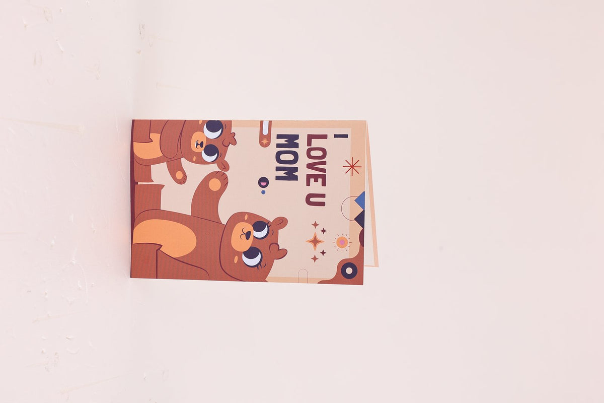 Mother's Day Mother And Child Bear Box Greeting Card