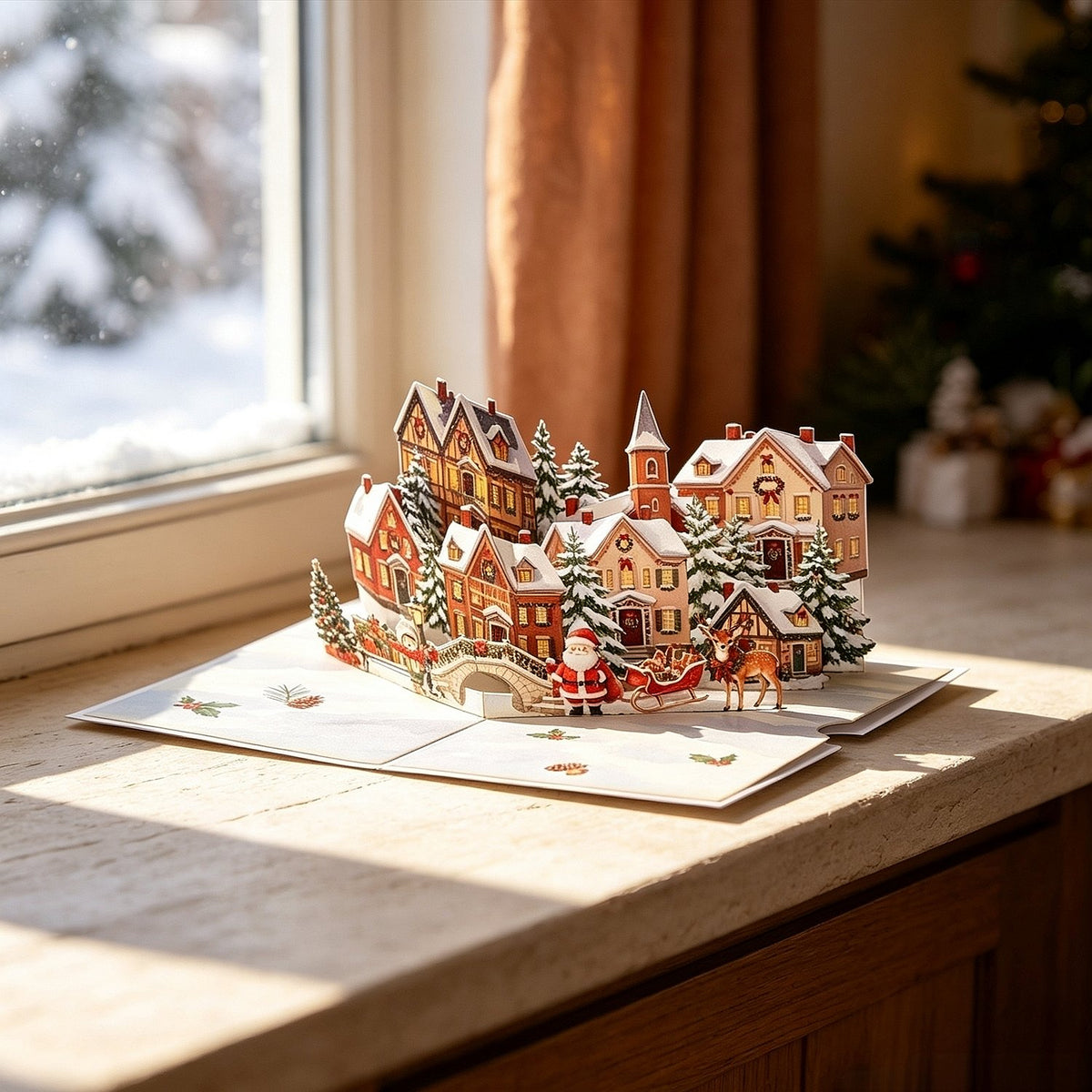 Christmas Vintage House Greeting Card