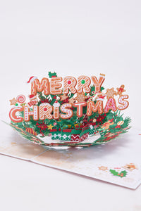 Christmas Happy Floral Wreath Greeting Card