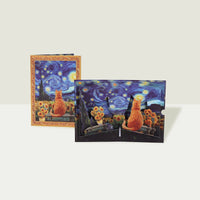 Star Sunflower & Cat Greeting Card