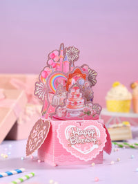 Heart Cake Box Birthday Greeting Card