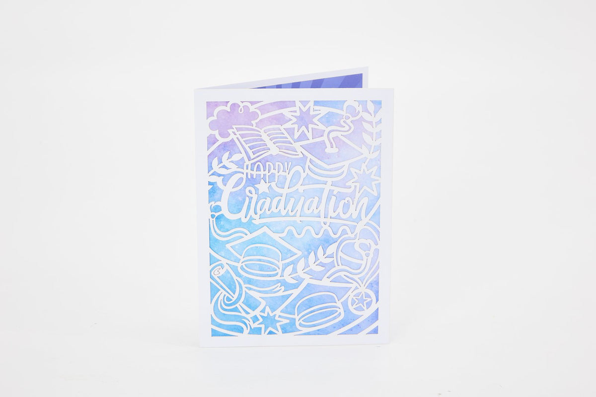 Hollow-Out Flat Graduation Greeting Card