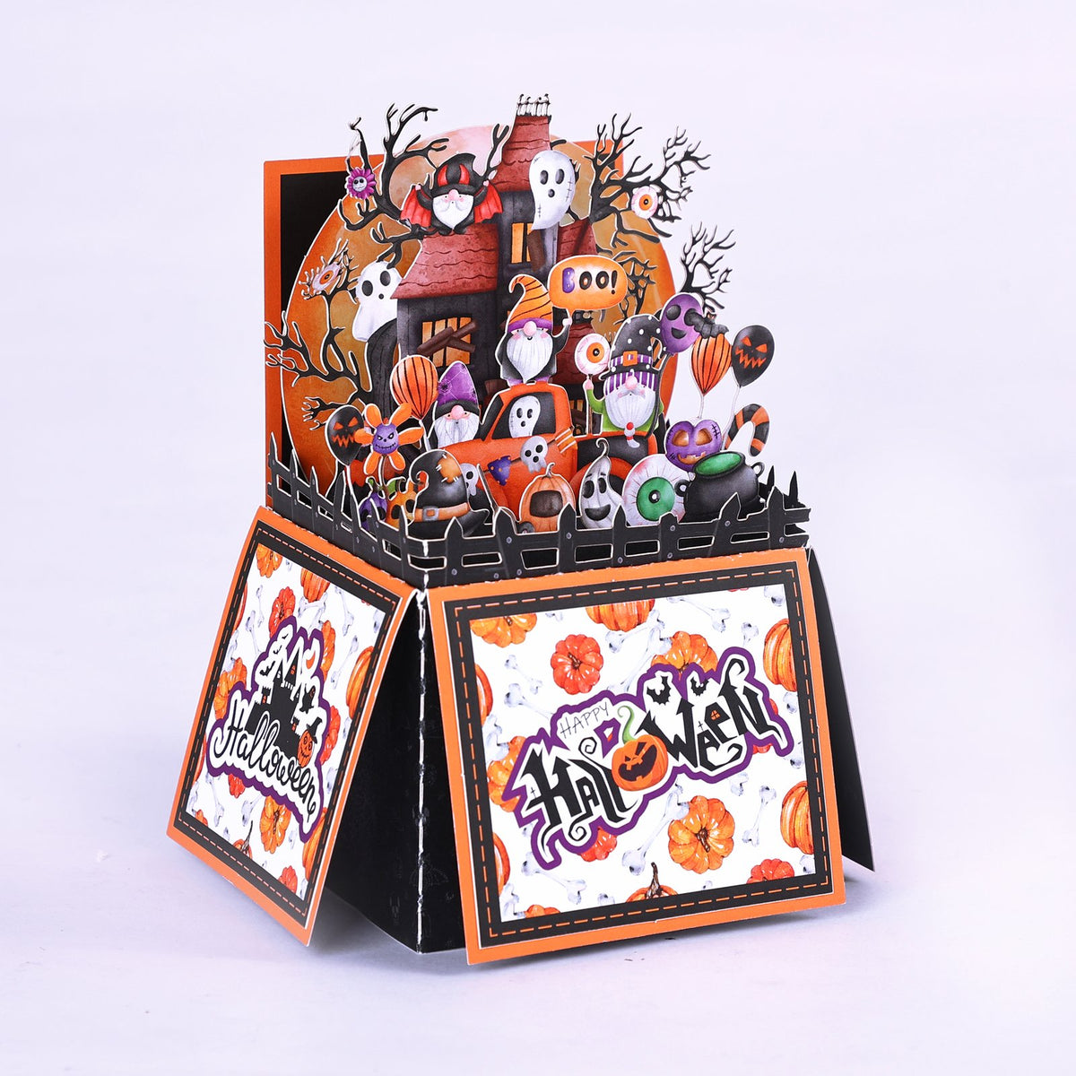 Halloween Gnome Box Orange Card