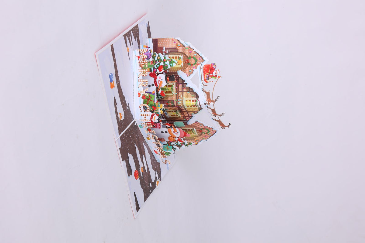 Snowy Night Christmas House 3D Pop Up Card
