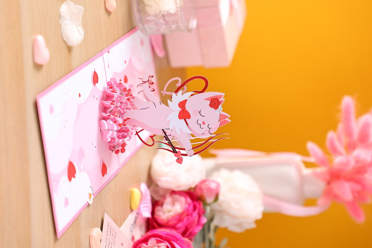 Cupid Kitten 3D Pop Up Card