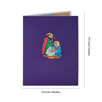 Nativity Stained Glass Colors Greeting Card