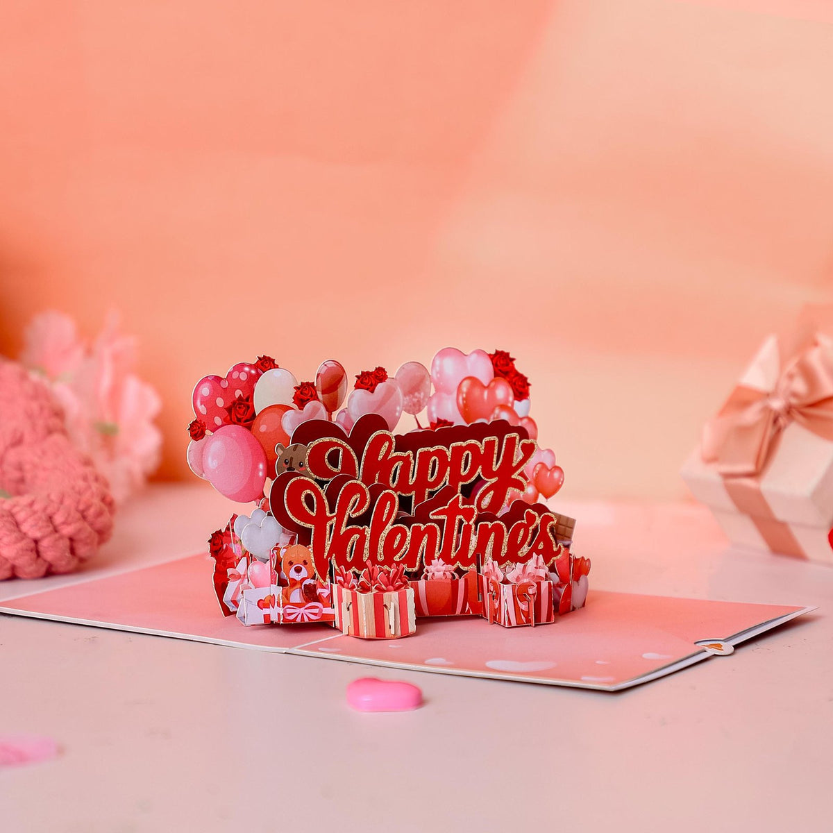 Valentine's Day Happy Heart 3D Pop Up Card