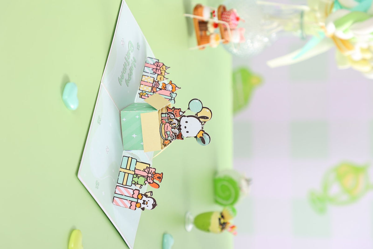 Pochacco Gift Box Birthday 3D Pop Up Card