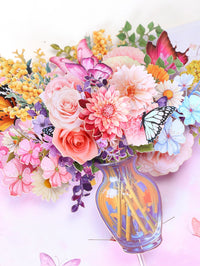 Dahlia Flower Vase 3D Pop Up Card