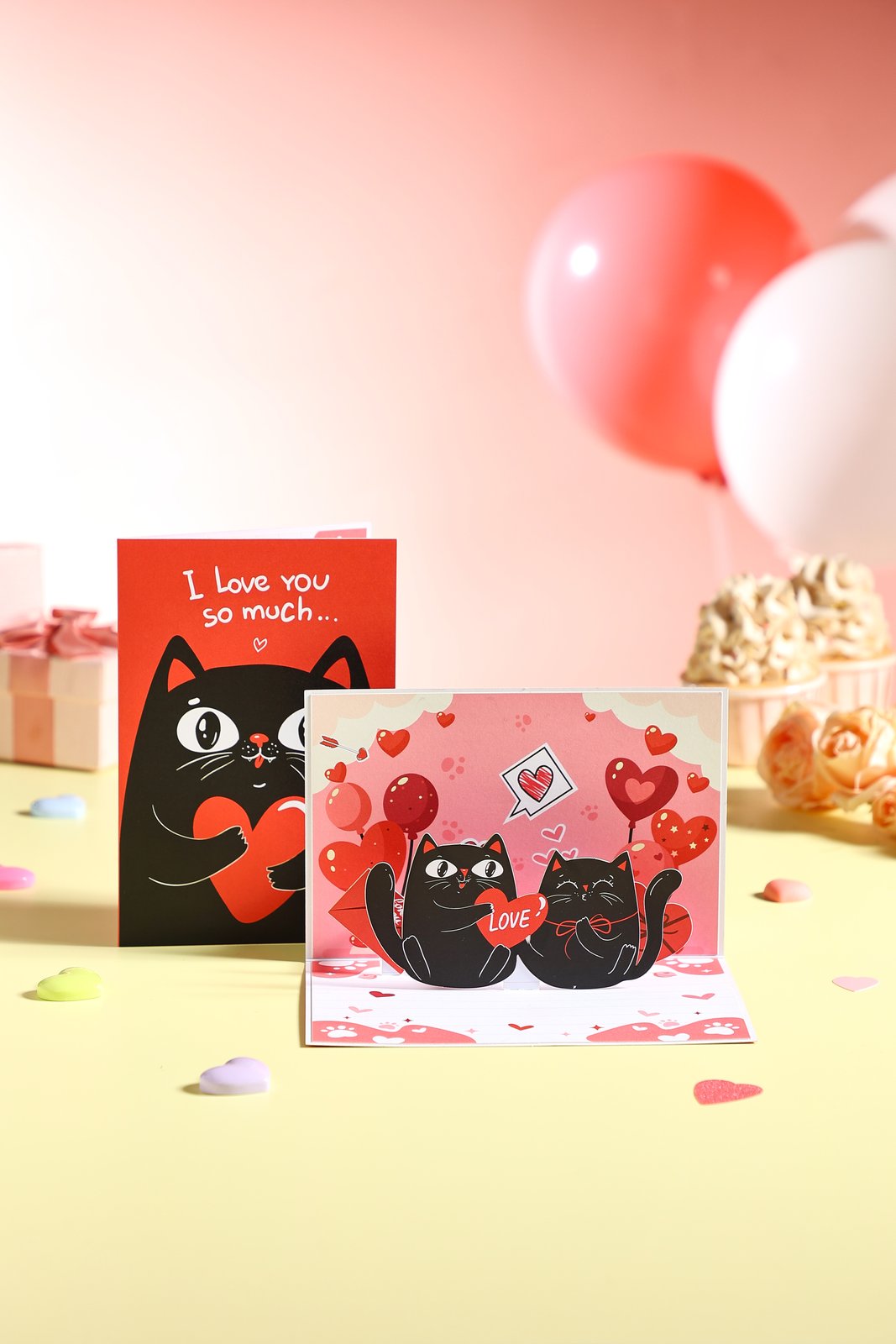 90° Cat Love Greeting Card